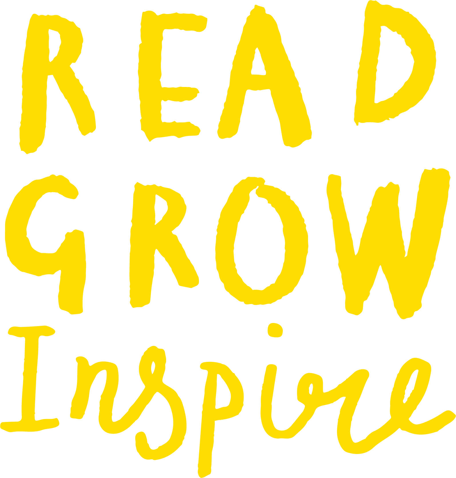 Text graphic that reads Read, Grow, Inspire.
