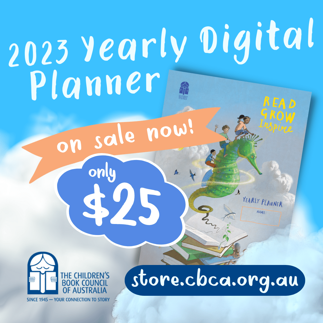 a cloudy sky backdrop to a picture of the fornt cover of a book with text that reads Digital Planner out now twenty five dollars