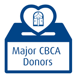 Graphic of a love heart sitting on top of a letterbox with text that reads Major CBCA Donors