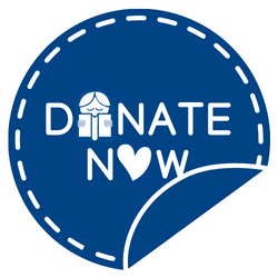 Graphic of a circle with text that reads Donate Now